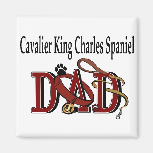 Cavalier King Charles Spaniel DAD Gifts Magneet (Voorkant)