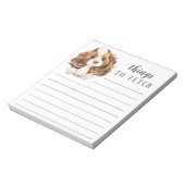 Cavalier King Charles Spaniel doet dingen naar Fet Notitieblok (Linkerzijde)