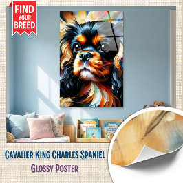 Cavalier King Charles Spaniel Dog Acrylic Print Perfect Poster