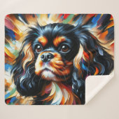 Cavalier King Charles Spaniel Dog Acrylic Print Sherpa Deken (Voorkant (horizontaal))