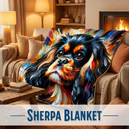 Cavalier King Charles Spaniel Dog Acrylic Print Sherpa Deken