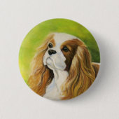 "Cavalier King Charles Spaniel" Dog Art Button (Voorkant)