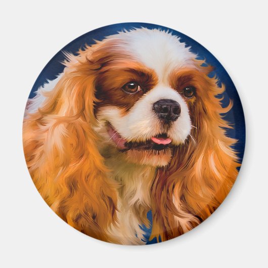 Cavalier King Charles Spaniel Dog Art - Chelsea Magneet (Voorkant)