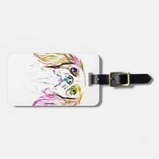 Cavalier King Charles Spaniel Dog Art Painting Bagagelabel (Voorkant horizontaal)