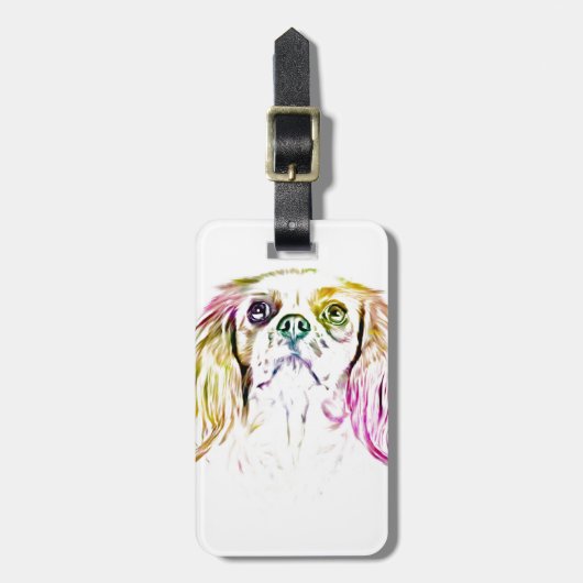Cavalier King Charles Spaniel Dog Art Painting Bagagelabel (Voorkant verticaal)