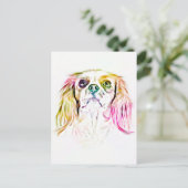 Cavalier King Charles Spaniel Dog Art Painting Briefkaart (Staand voorkant)