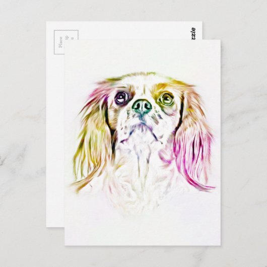 Cavalier King Charles Spaniel Dog Art Painting Briefkaart (Voorkant / Achterkant)