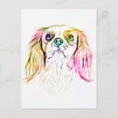 Cavalier King Charles Spaniel Dog Art Painting Briefkaart (Voorkant)