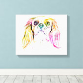 Cavalier King Charles Spaniel Dog Art Painting Canvas Afdruk (Insitu (Houten vloer))