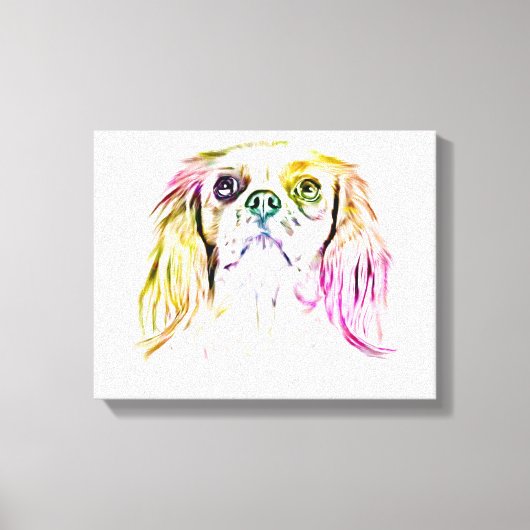 Cavalier King Charles Spaniel Dog Art Painting Canvas Afdruk (Voorkant)
