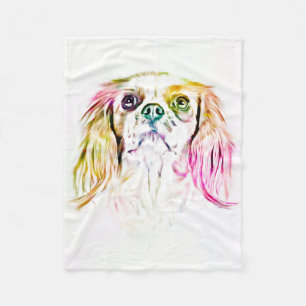 Cavalier King Charles Spaniel Dog Art Painting Fleece Deken