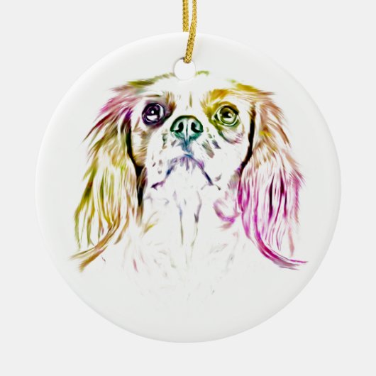 Cavalier King Charles Spaniel Dog Art Painting Keramisch Ornament (Voorkant)