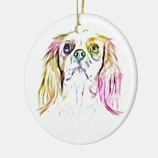Cavalier King Charles Spaniel Dog Art Painting Keramisch Ornament (Links)
