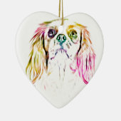 Cavalier King Charles Spaniel Dog Art Painting Keramisch Ornament (Rechts)