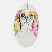 Cavalier King Charles Spaniel Dog Art Painting Keramisch Ornament (Rechts)