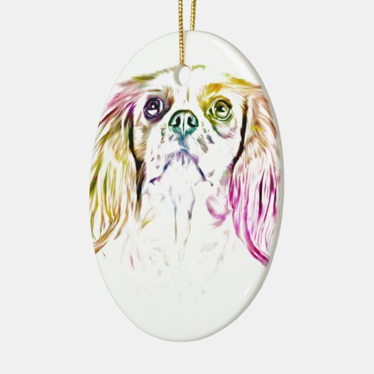 Cavalier King Charles Spaniel Dog Art Painting Keramisch Ornament (Links)
