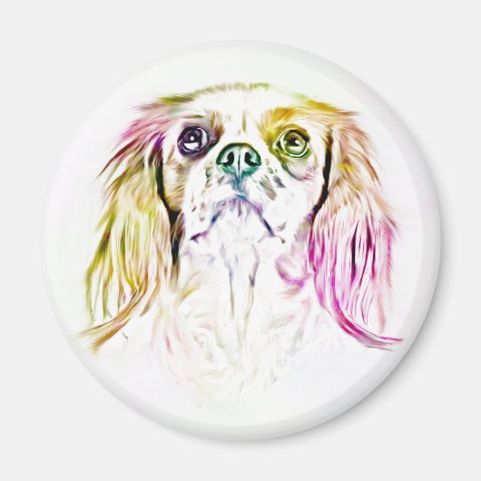 Cavalier King Charles Spaniel Dog Art Painting Magneet (Voorkant)