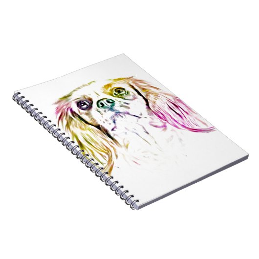 Cavalier King Charles Spaniel Dog Art Painting Notitieboek (Rechterzijde)