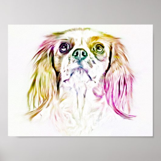 Cavalier King Charles Spaniel Dog Art Painting Poster (Voorkant)