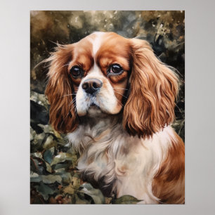 Cavalier King Charles Spaniel Dog Art Print Poster