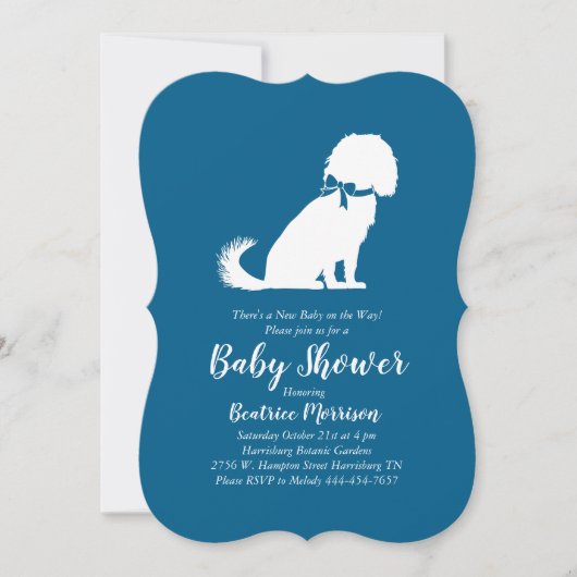 Cavalier King Charles Spaniel Dog Baby shower Boy Kaart (Voorkant)