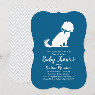 Cavalier King Charles Spaniel Dog Baby shower Boy Kaart