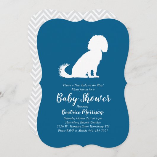 Cavalier King Charles Spaniel Dog Baby shower Boy Kaart (Voorkant / Achterkant)