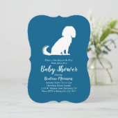 Cavalier King Charles Spaniel Dog Baby shower Boy Kaart (Staand voorkant)