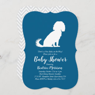 Cavalier King Charles Spaniel Dog Baby shower Boy Kaart