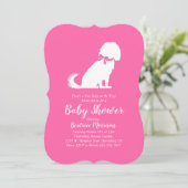 Cavalier King Charles Spaniel Dog Baby shower Girl Kaart (Staand voorkant)