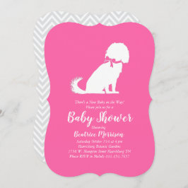 Cavalier King Charles Spaniel Dog Baby shower Girl Kaart
