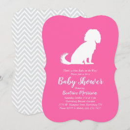 Cavalier King Charles Spaniel Dog Baby shower Girl Kaart