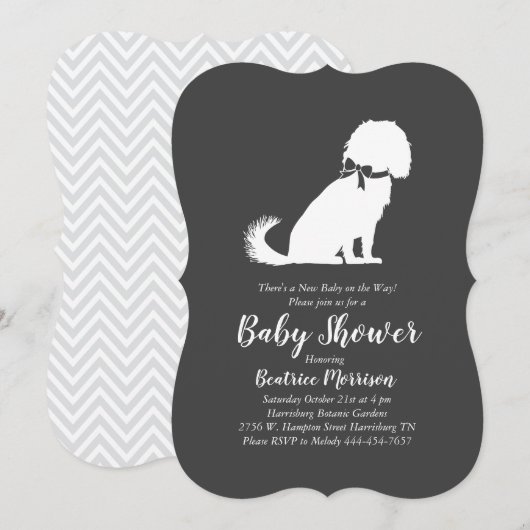 Cavalier King Charles Spaniel Dog Baby shower Kaart (Voorkant / Achterkant)