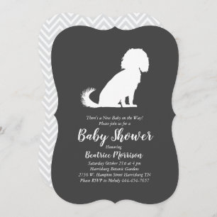 Cavalier King Charles Spaniel Dog Baby shower Kaart
