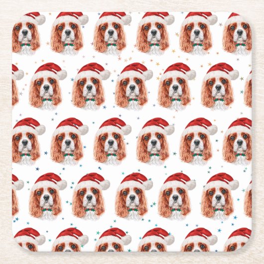 Cavalier King Charles Spaniel Dog Breed Christmas Kartonnen Onderzetters (Voorkant)
