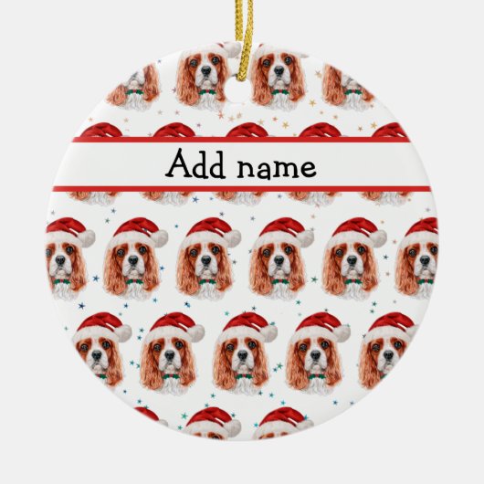 Cavalier King Charles Spaniel Dog Breed Christmas Keramisch Ornament (Voorkant)