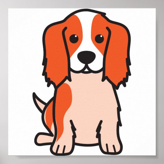 Cavalier King Charles Spaniel Dog Cartoon Poster (Voorkant)