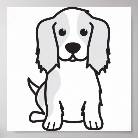 Cavalier King Charles Spaniel Dog Cartoon Poster (Voorkant)