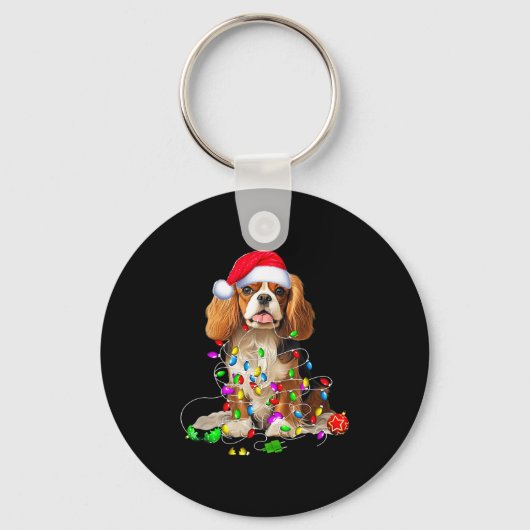 Cavalier King Charles Spaniel Dog Christmas Orname Sleutelhanger (Voorkant)