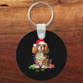 Cavalier King Charles Spaniel Dog Christmas Orname Sleutelhanger (Voorkant)