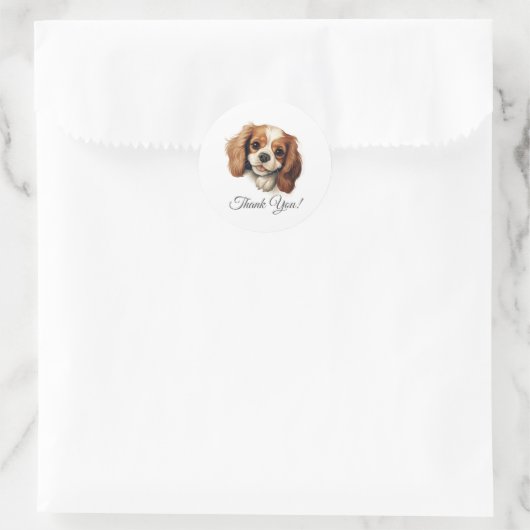 Cavalier King Charles Spaniel Dog Dank u Ronde Sticker (Tas)