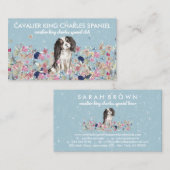 Cavalier King Charles Spaniel Dog Flower Pattern Visitekaartje (Voorkant / Achterkant)