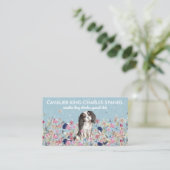 Cavalier King Charles Spaniel Dog Flower Pattern Visitekaartje (Staand voorkant)