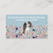 Cavalier King Charles Spaniel Dog Flower Pattern Visitekaartje (Voorkant)