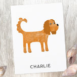 Cavalier King Charles Spaniel Dog gepersonaliseerd Briefkaart<br><div class="desc">Cute Ruby Cavalier King Charles Spaniel hondenontwerp om je te laten glimlachen. Originele kunst van Nic Squirrell. Verander de naam om te personaliseren.</div>