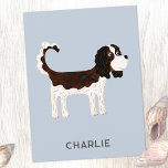 Cavalier King Charles Spaniel Dog gepersonaliseerd Briefkaart<br><div class="desc">Cute Tricolor Cavalier King Charles Spaniel hondenontwerp om een glimlach op elk dierenvriend te brengen. Originele kunst van Nic Squirrell. Verander de naam of de tekst om aan te passen.</div>
