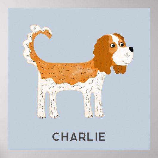 Cavalier King Charles Spaniel Dog gepersonaliseerd Poster (Voorkant)