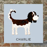 Cavalier King Charles Spaniel Dog gepersonaliseerd Poster<br><div class="desc">Cute Tricolor Cavalier King Charles Spaniel hondenontwerp om dierenvriend te maken. Originele kunst van Nic Squirrell. Verander de naam of de tekst om aan te passen.</div>