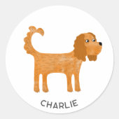 Cavalier King Charles Spaniel Dog gepersonaliseerd Ronde Sticker (Voorkant)