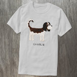 Cavalier King Charles Spaniel Dog gepersonaliseerd T-shirt<br><div class="desc">Cute Tricolor Cavalier King Charles Spaniel hondenontwerp voor dierenvrienden. Originele kunst van Nic Squirrell. Verander de naam of de tekst om aan te passen.</div>